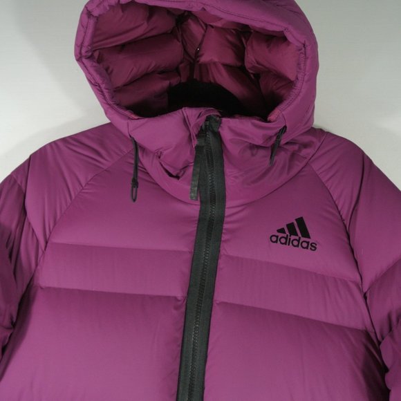 Adidas Women's Outerior Cold.Rdy Down Puffer Jacket 'Power Berry' FT2458 M #262 - Picture 4 of 4